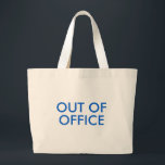 Sac fourre-tout hors bureau<br><div class="desc">Préparez-vous à aller à la plage, à explorer de nouvelles destinations, ou simplement détendez-vous et détendez-vous avec notre élégant Sac fourre-tout "Out of Office" pour des vacances! Ce fourre-tout spacieux et polyvalent est le compagnon idéal pour votre escapade bien méritée. Conçu avec un message amusant et ludique "Out of Office",...</div>