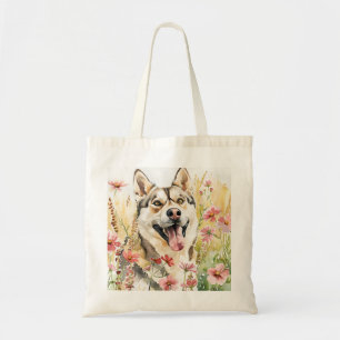 Sac fourre-tout Husky - Aquarelle Canvas de chien