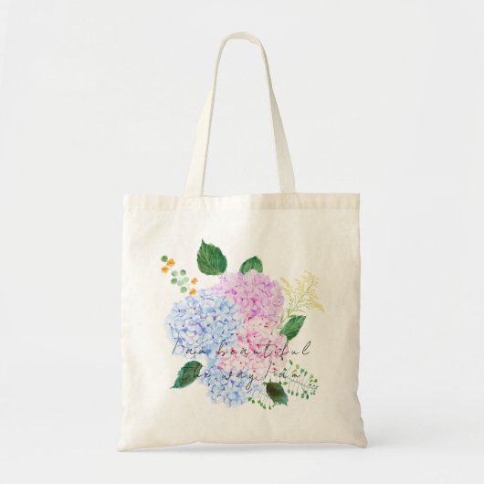 sac fourre-tout hydrangea bleu et rose (Devant)