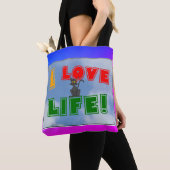 sac fourre-tout "I Love Life !" (De près)