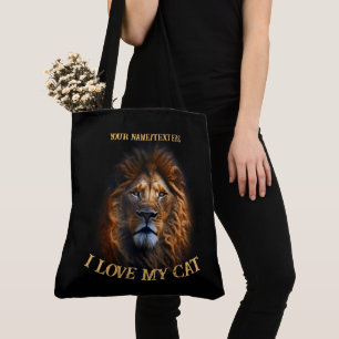 Sac fourre-tout "I Love My Cat" Texte personnalisé