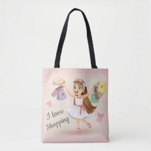 Sac fourre-tout "I Love Shopping" de Cleo