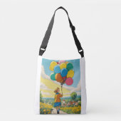 Sac fourre-tout imprimé Fille et Ballon (Devant)