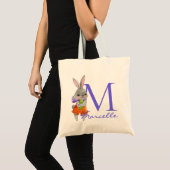 Sac fourre-tout initiales et nom de lapin de Pâque (Devant (produit))