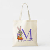 Sac fourre-tout initiales et nom de lapin de Pâque (Dos)