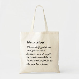 Sac fourre-tout inspiré à typographie de prière