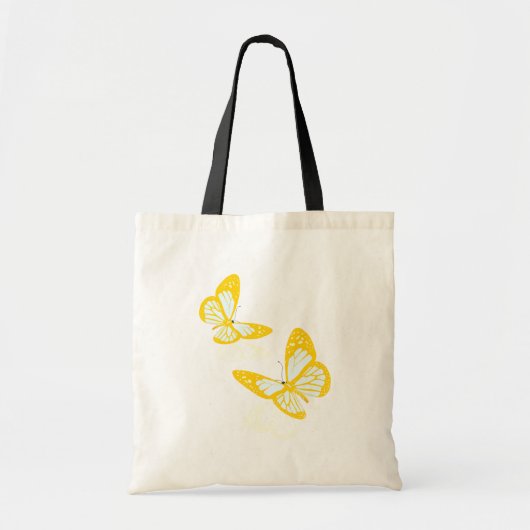 Sac fourre-tout jaune à deux papillons (Devant)