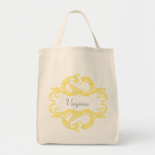 Sac fourre-tout jaune Chic Damask (Devant)