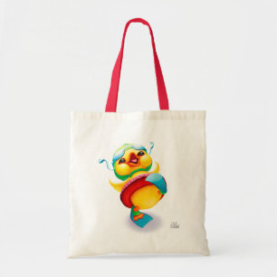 Sac fourre-tout jaune heureux à canard