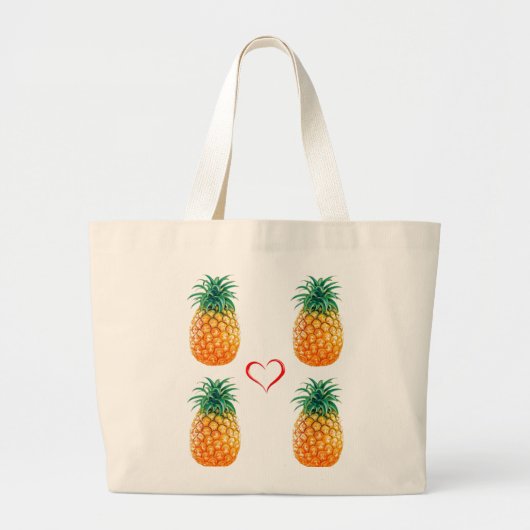 Sac fourre-tout jaune mûr mignon à ananas (Devant)