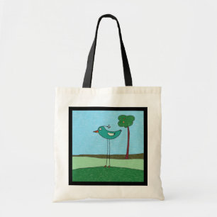 Sac fourre-tout, joli oiseau et arbre