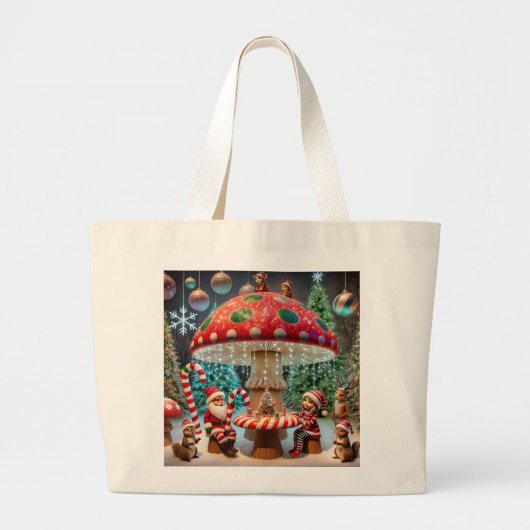 Sac fourre-tout Jumbo : Design de champignons de N (Devant)