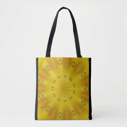 Sac fourre-tout kaléidoscope jaune soleil (Devant)
