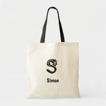 Sac fourre-tout - Lettre de chat S avec nom