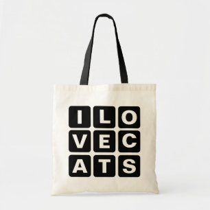 Sac fourre-tout lettres bloc noir « J'adore les ch