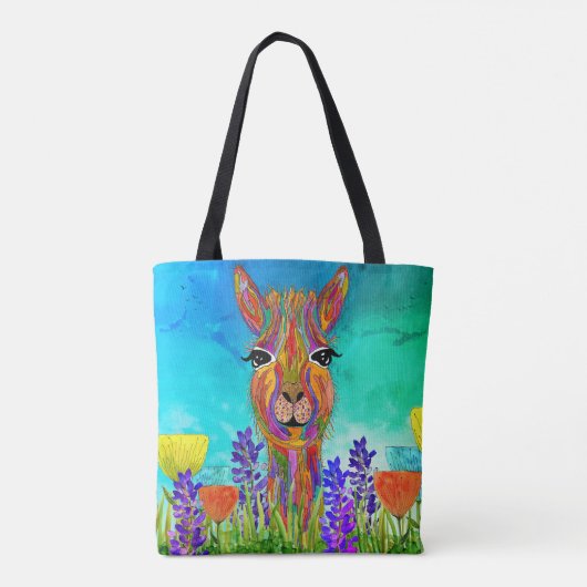 Sac fourre-tout Llama mignon et coloré (Dos)