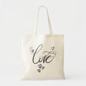 Sac fourre-tout Love Script | Coton écologique élé (Devant)