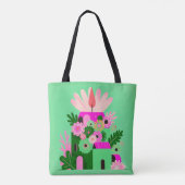 Sac fourre-tout Maison Florale Verte (Dos)