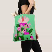 Sac fourre-tout Maison Florale Verte (De près)