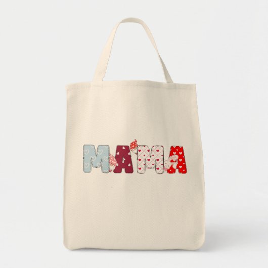 Sac fourre-tout Mama Patchwork - Design de lettre (Devant)