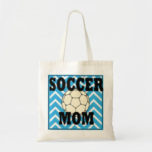 Sac fourre-tout maman de football Chevron bleu et