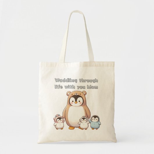 Sac fourre-tout maman Pingouin mignon (Devant)