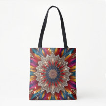 Sac fourre-tout mandala bohème – Rouge et or vibra