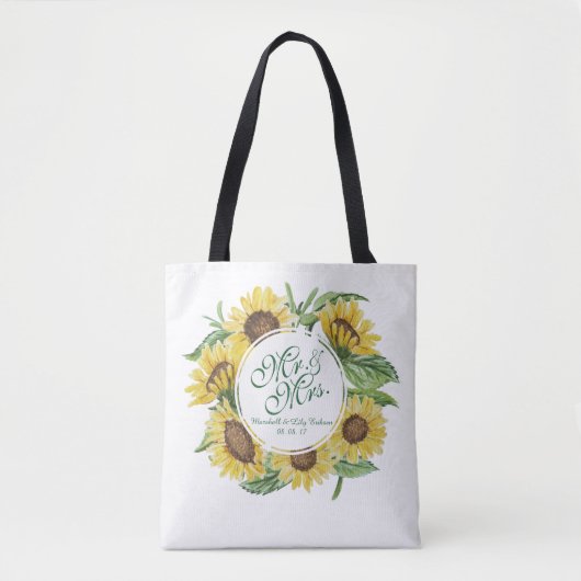Sac fourre-tout Mariage de couronnes de tournesol  (Devant)