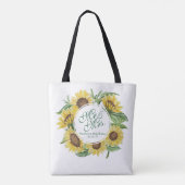 Sac fourre-tout Mariage de couronnes de tournesol  (Dos)