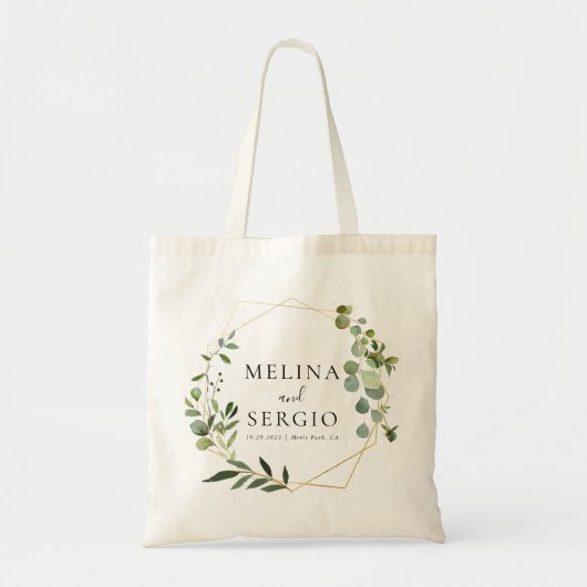 Sac fourre-tout Mariage Feuille Eucalyptus vert gé (Devant)