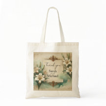 sac fourre-tout mariage lys vintage 