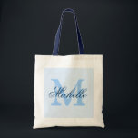 Sac fourre-tout mariage pastel et bleu marine past<br><div class="desc">Sac fourre-tout de mariage clair pastel & bleu marine avec monogramme personnalisé. design chic vintage. Personnaliser pour les demoiselles d'honneur,  les filles de fleurs,  la servante d'honneur,  la mère de la mariée,  les invités,  etc. Texte de script élégant pour nom. Nom jaune or initial.</div>