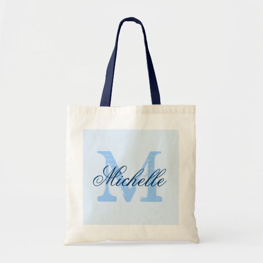 Sac fourre-tout mariage pastel et bleu marine past (Devant)