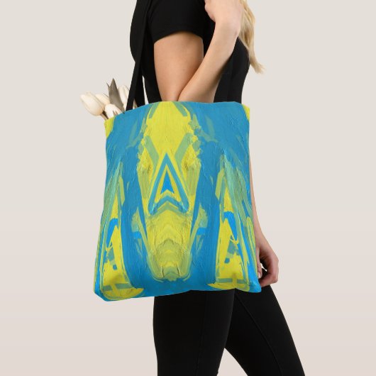 Sac fourre-tout Masque bleu et jaune (De près)