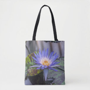 Sac fourre-tout mauve-clair à nénuphar