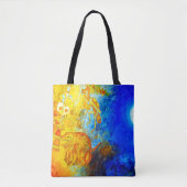 Sac fourre-tout maya bleu et jaune (Devant)