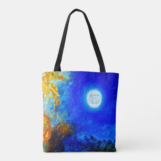 Sac fourre-tout maya bleu et jaune (Dos)