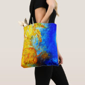 Sac fourre-tout maya bleu et jaune (De près)