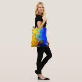 Sac fourre-tout maya bleu et jaune (Sur le modèle)