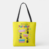 Sac fourre-tout MCM de chats noir retro Pyrex (Dos)