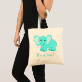 Sac fourre-tout mignon à éléphant de bébé bleu - (Devant (produit))