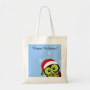 Sac fourre-tout mignon à hibou de Noël de vacanc