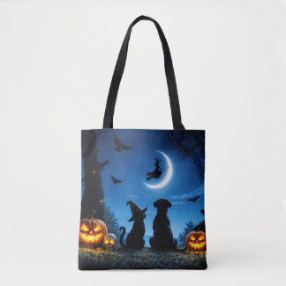 Sac fourre-tout mignon d'Halloween avec des sorciè