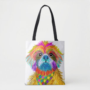 Sac fourre-tout mignon et coloré à Shih Tzu