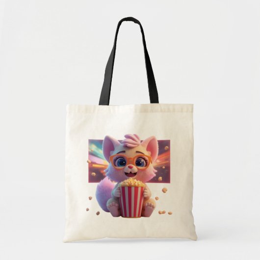 Sac fourre-tout Mignon Kitty Popcorn (Devant)
