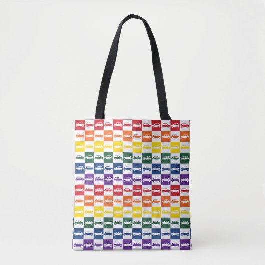 Sac fourre-tout Mini Cooper en carton arc-en-ciel (Devant)