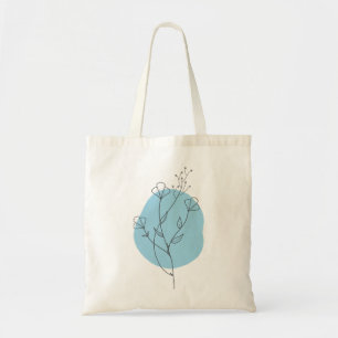Sac fourre-tout minimaliste à motif floral bleu