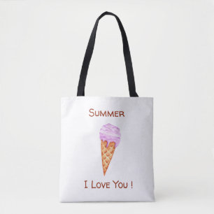 Sac fourre-tout Minimaliste Je T'aime Glace