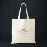 Sac fourre-tout minimaliste noir et blanc<br><div class="desc">Ce sac fourre-tout minimaliste de femme de chambre noire et blanche est le cadeau mariage parfait pour présenter vos demoiselles d'honneur et votre femme de chambre d'honneur pour un mariage moderne. Le design sobre et élégant présente une typographie de script classique et sophistiquée en noir et blanc.</div>