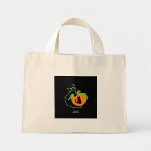 Sac fourre-tout minuscule Citrouille de chat noir